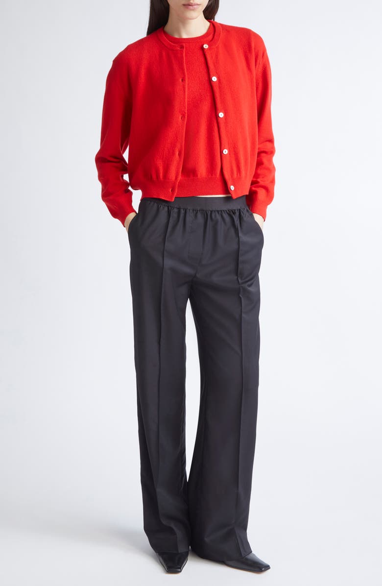 NACKIYÈ Seashell Cashmere Cardigan, Alternate, color, Rouge