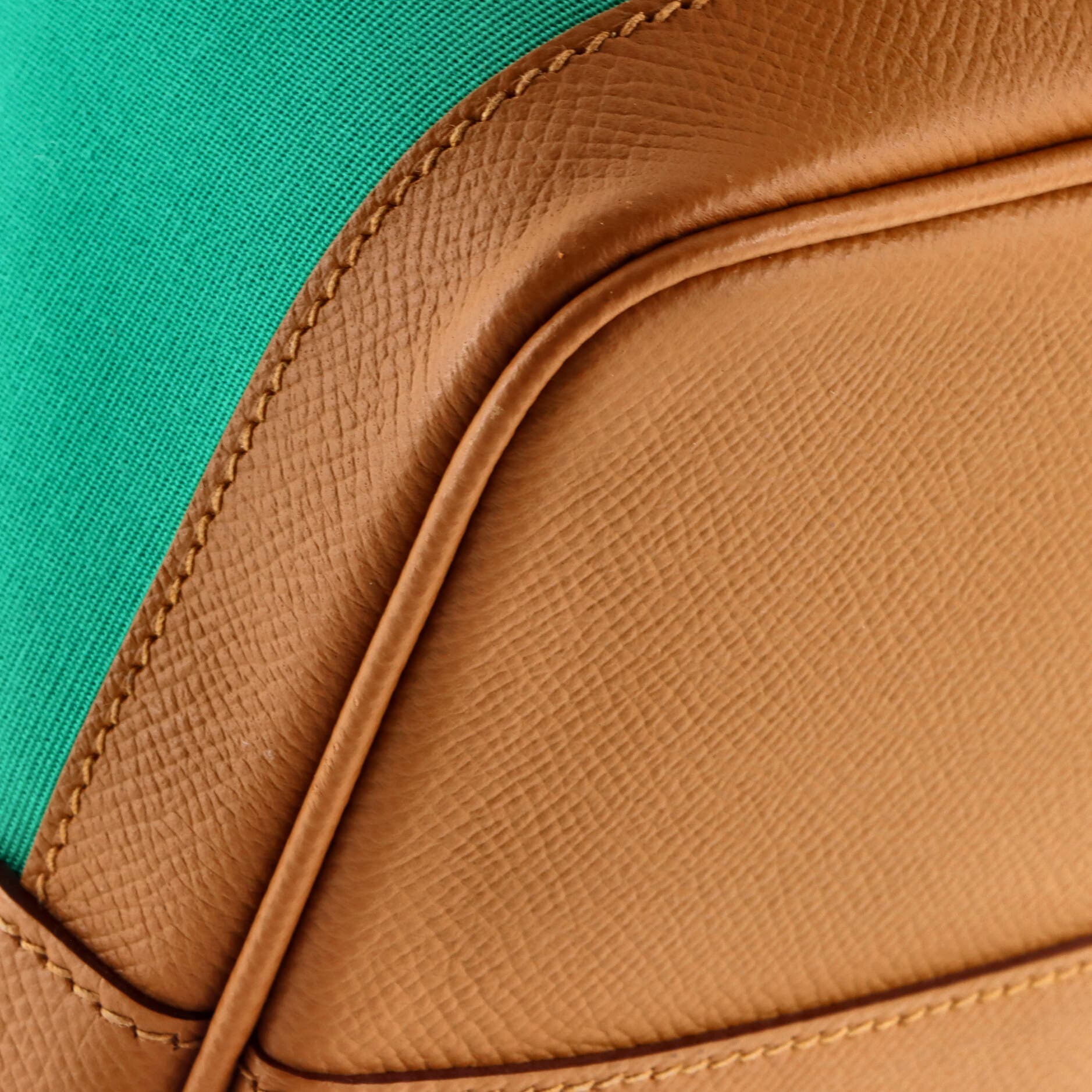 Pre-Owned Hermes Garden Party Tote Toile and Leather 30, Alternate, color, Vert Jade