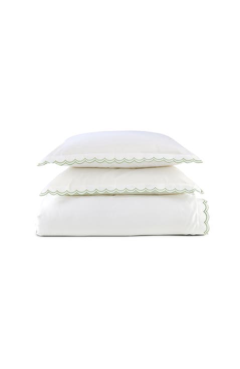 Scallop Edge Luxury Cotton Sateen Duvet Cover Sets