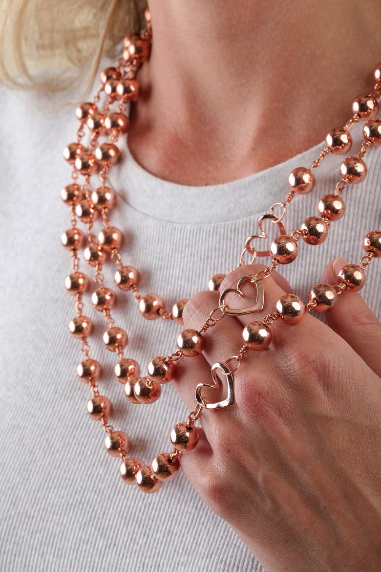 Rose Hematite 3-Layer Socialite Necklace, Alternate, color, Rose