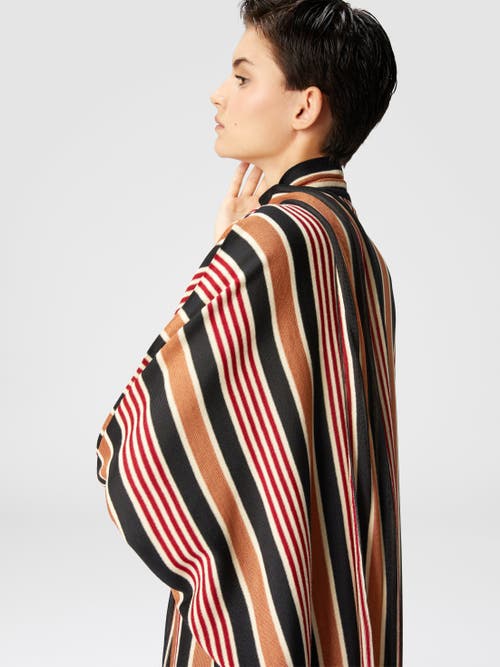 Missoni Long Striped Cotton And Viscose Dress With Knotted Collar In Multicoloured