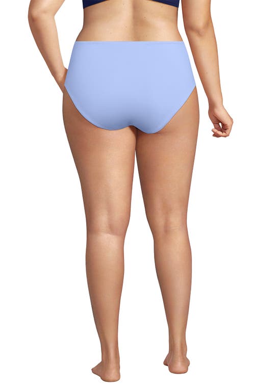Lands' End Plus Size Mid Rise Classic Bikini Bottoms In Soft Cloud Blue