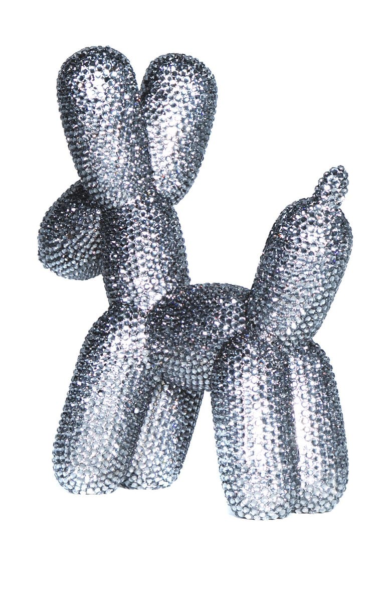INTERIOR ILLUSIONS Graphite Rhinestone Balloon Dog Bank, Alternate, color, 