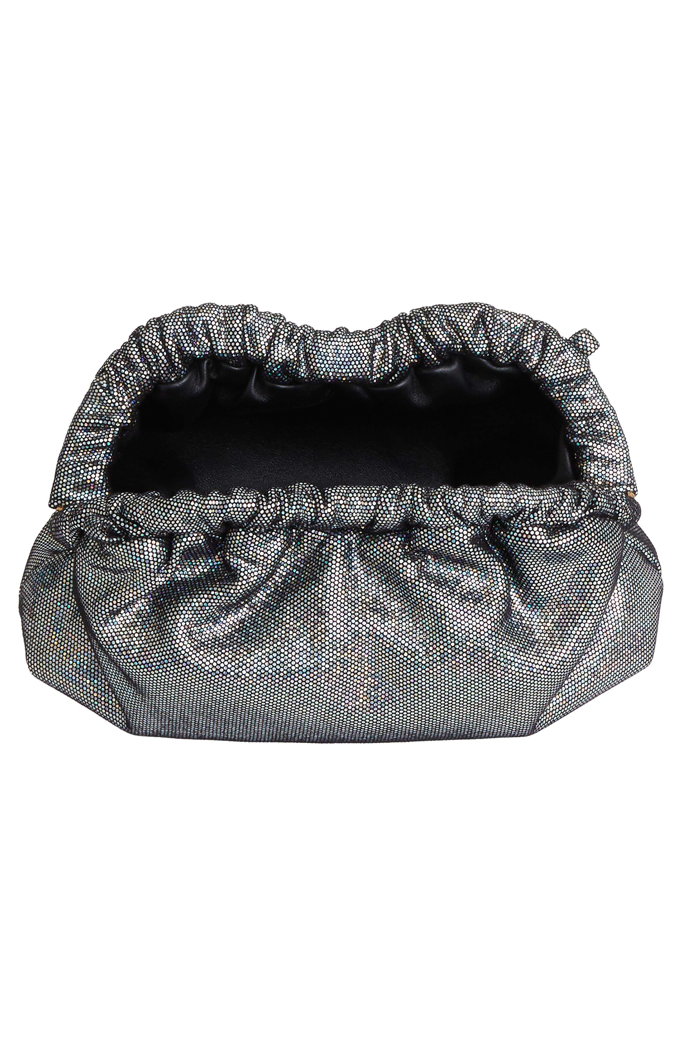 Mansur Gavriel Mini Cloud Leather Clutch, Alternate, color, Glitter