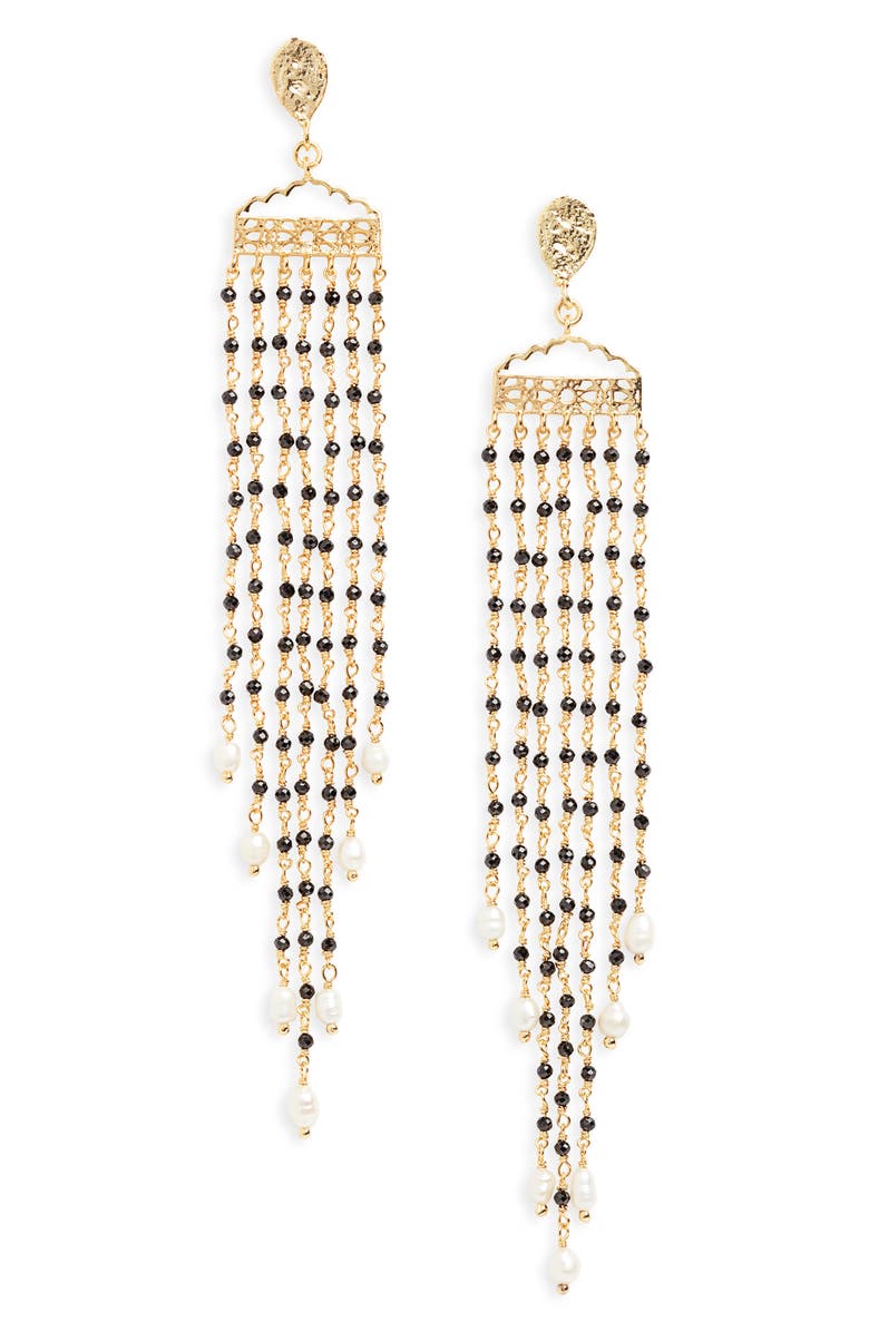 Kiara by Ki-ele Zoe Drape Drop Earrings, Main, color, Gold