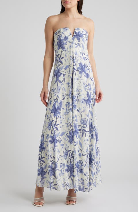 The Emerson Floral Strapless Maxi Dress