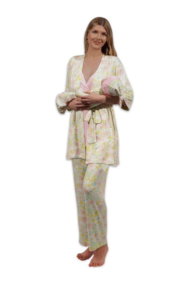 Analise During & After 5-Piece Maternity/Nursing Sleep Set for Mom & Baby, Alternate, color, Begonia