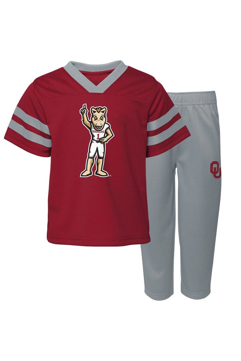 Toddler Crimson Oklahoma Sooners Two-Piece Red Zone Jersey & Pants Set, Main, color, Crimson
