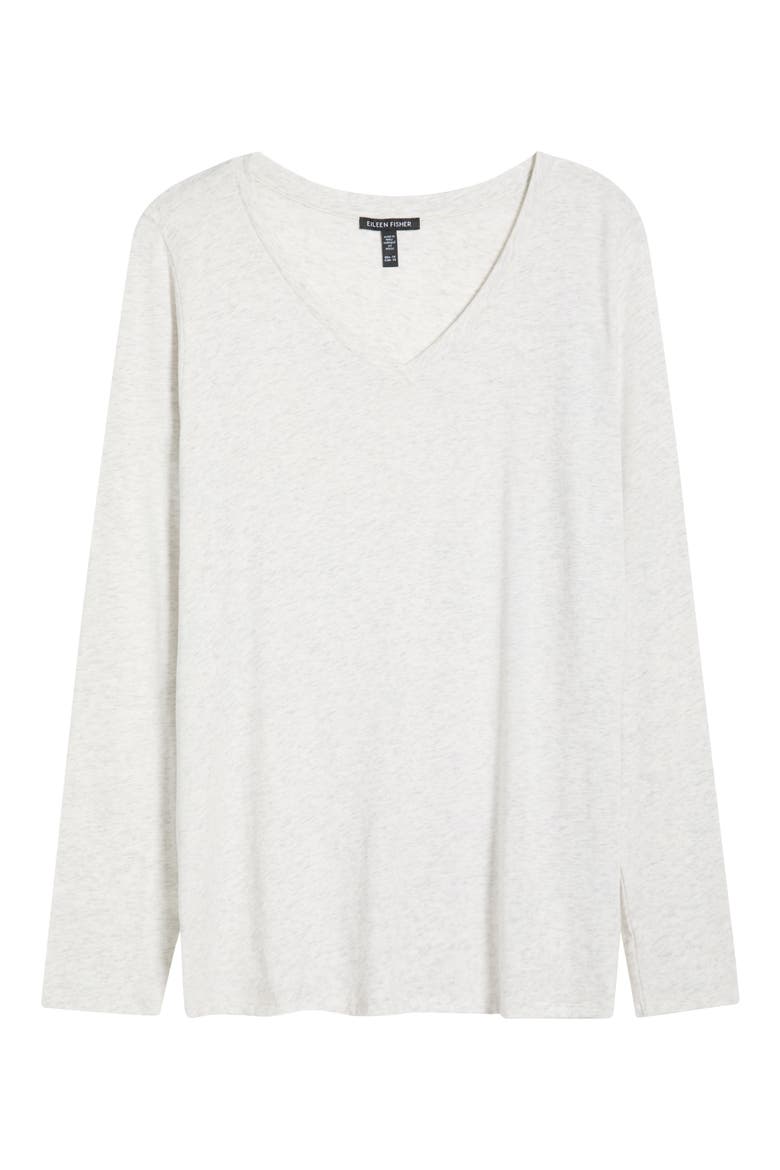 V-Neck Long Sleeve T-Shirt, Alternate, color, SEA SALT
