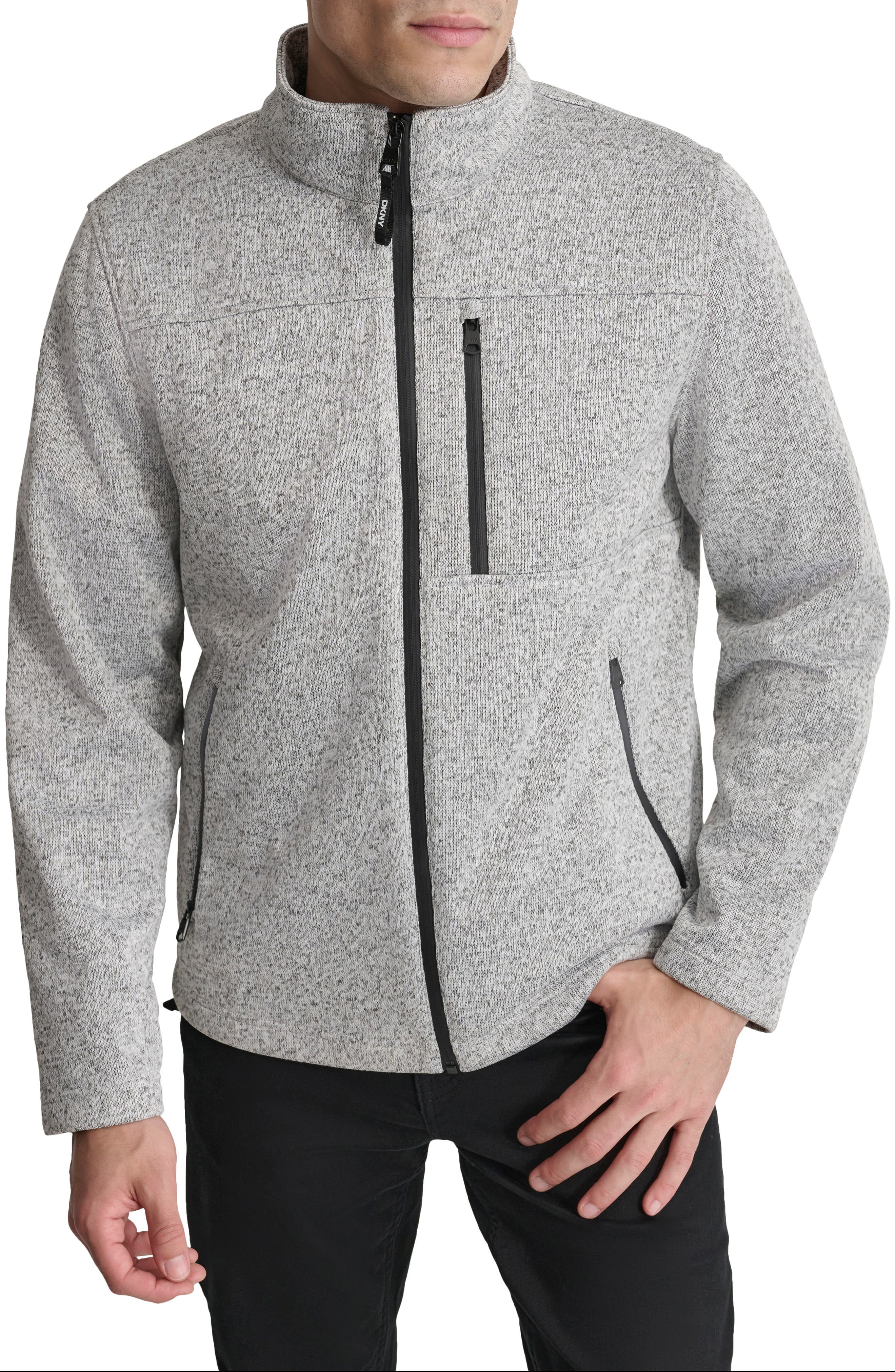 DKNY Sweater Knit Fleece Jacket