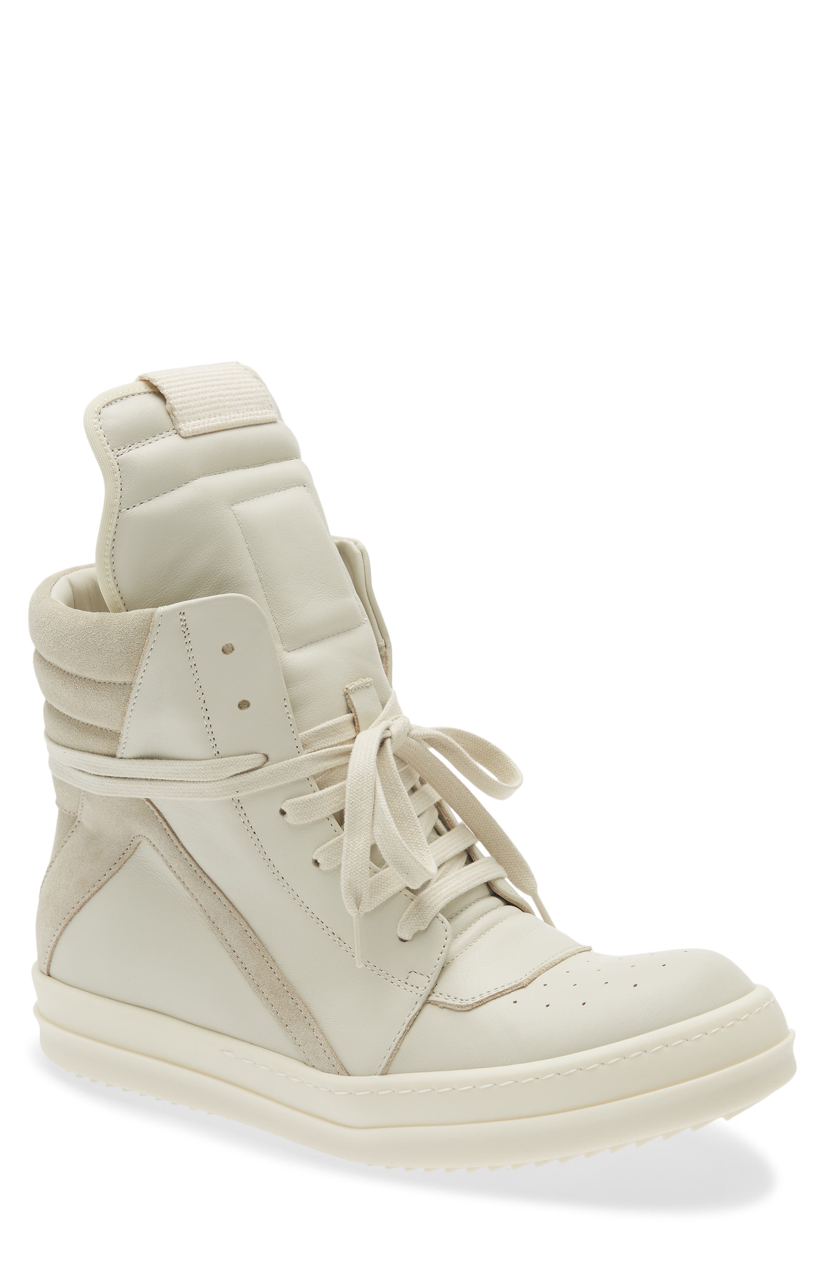Rick Owens Geobasket High Top Sneaker, Main, color, Dirty Milk/ Pearl Milk