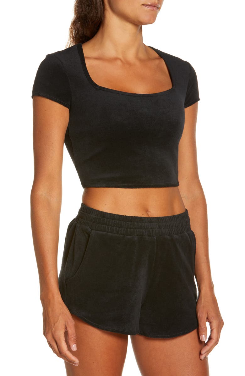 Alo Beachside Terry Cloth Crop Top, Alternate, color, 