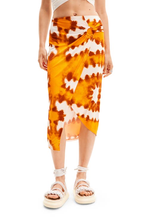 Tie Dye Wrap Midi Skirt