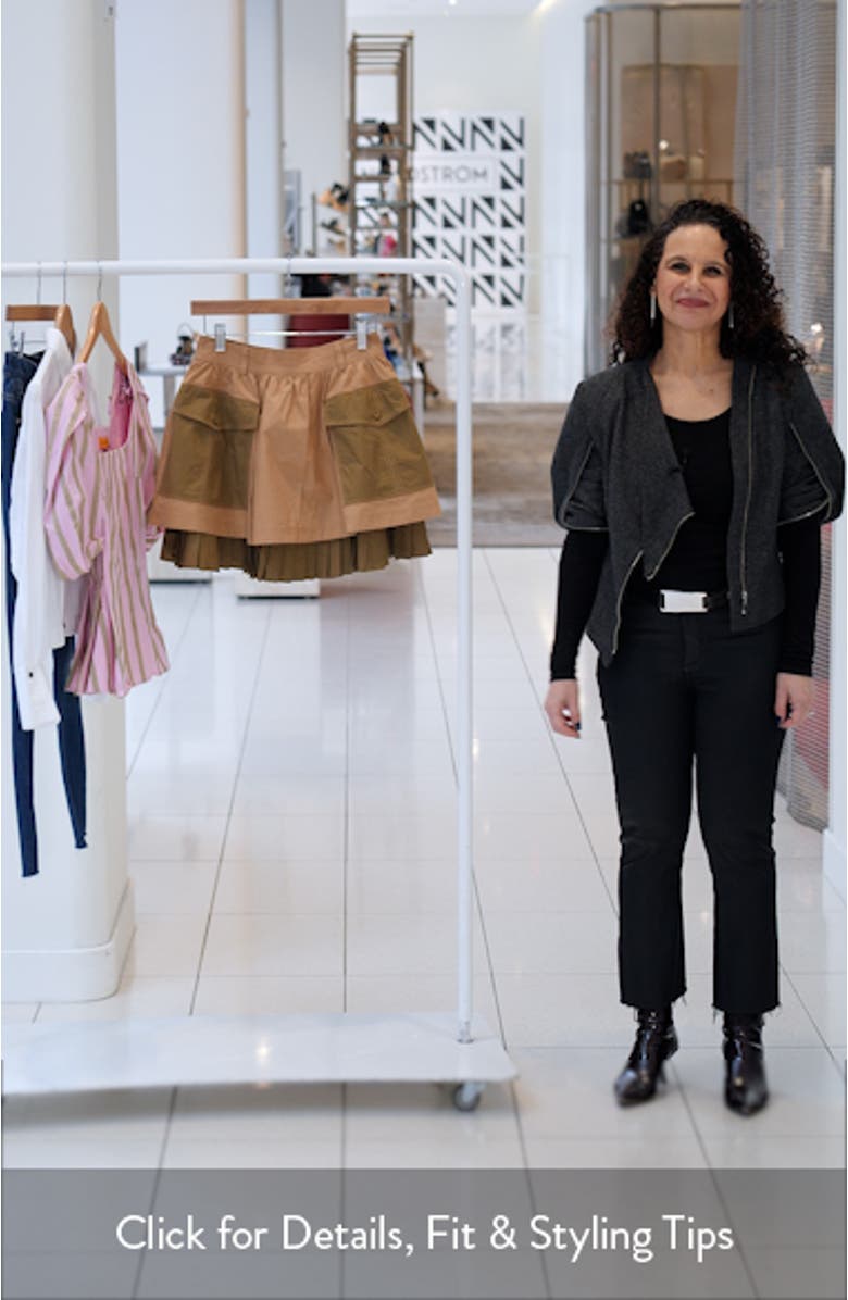 Jacqueline Colorblock Tiered Cotton Miniskirt, sales video thumbnail