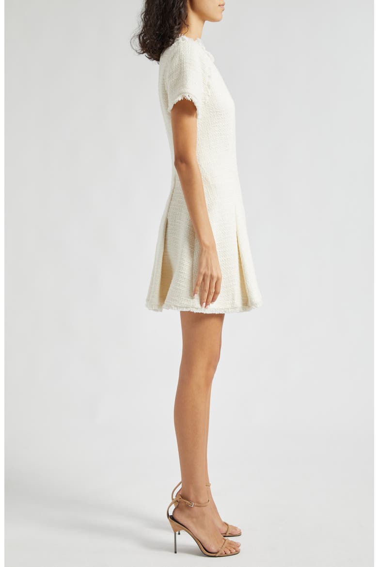 Nova Tweed Fit & Flare Dress, Alternate, color, GARDENIA