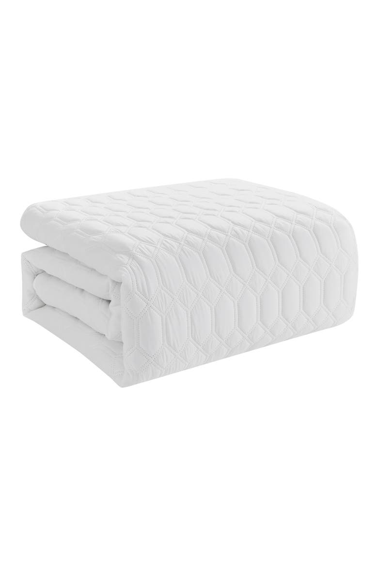 Diamond 3-Piece Quilt Set, Alternate, color, WHITE