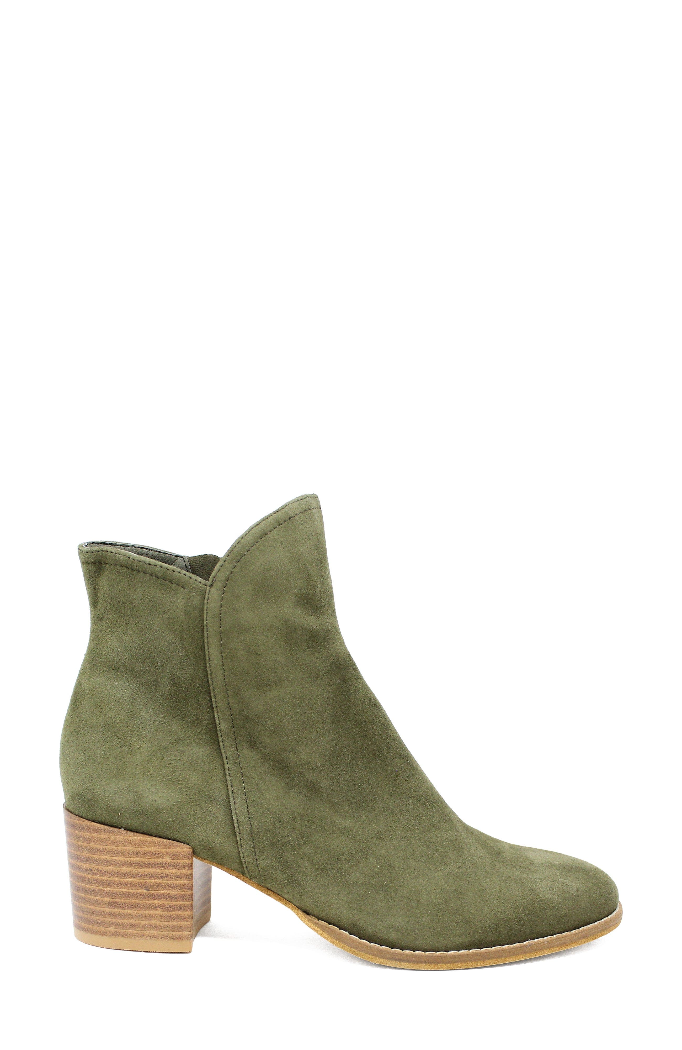 DJANGO AND JULIETTE Mockas Low Heeled Boot, Alternate, color, Olive Suede