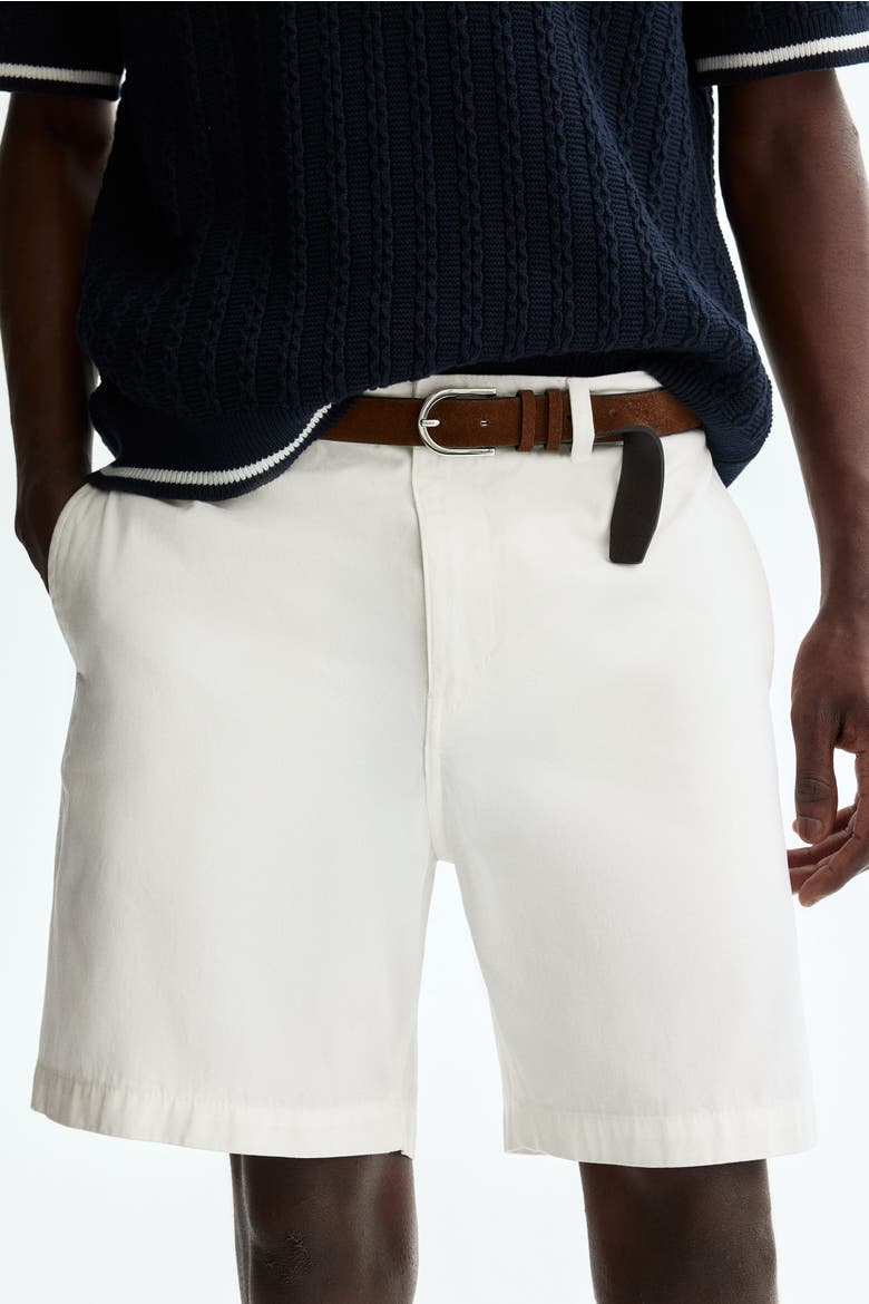 Relaxed Fit Chino Shorts, Alternate, color, White