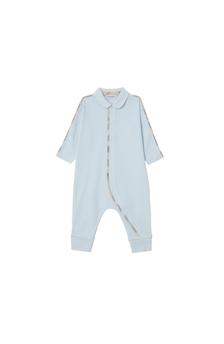 Burberry Stretch Cotton Three-piece Baby Gift Set, Alternate, color, Bright Sky Blue
