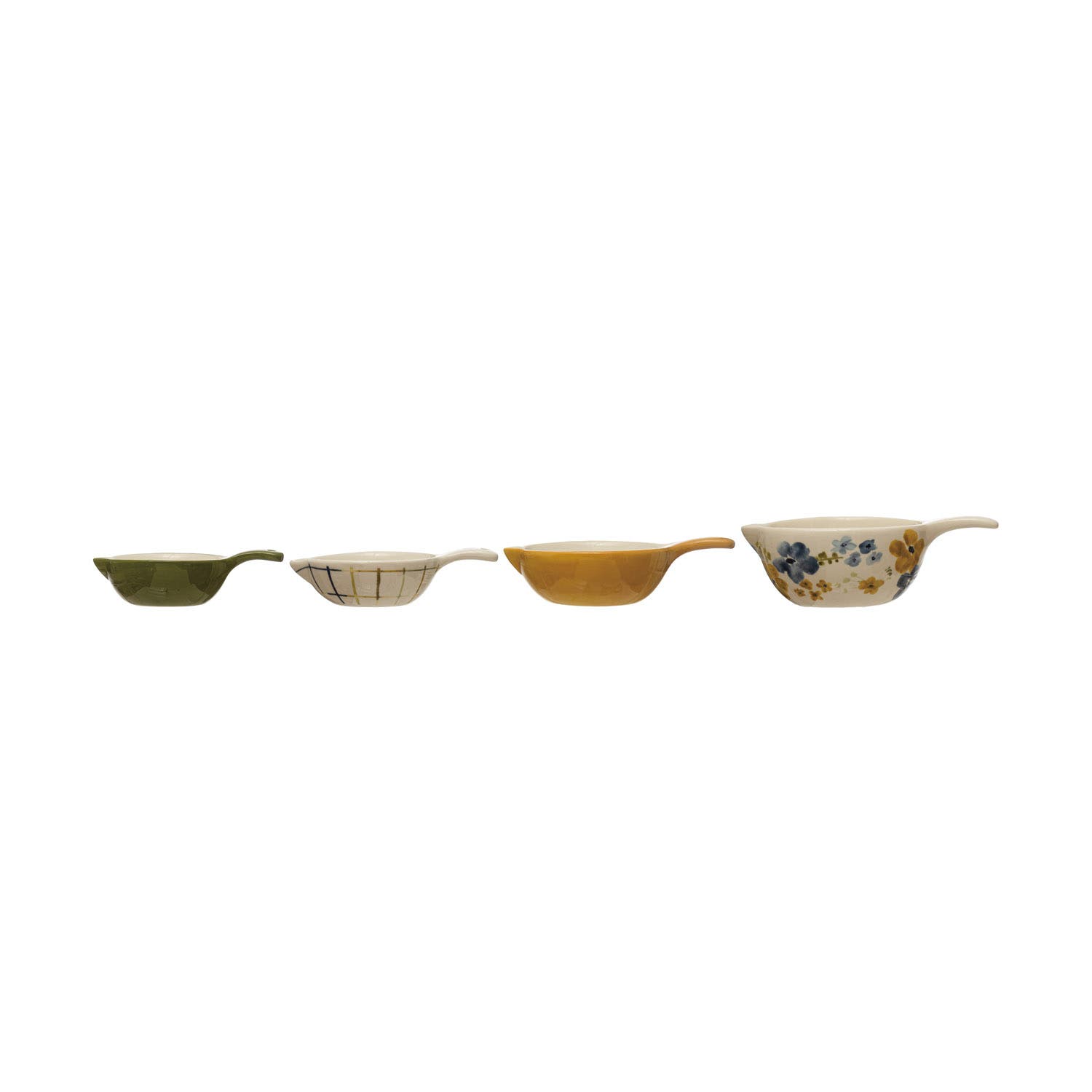 Storied Home Hand-Painted Stoneware Measuring Cups - Yellow