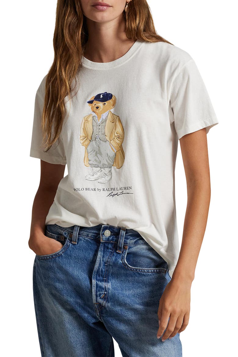 Polo Bear Cotton Graphic T-Shirt, Main, color, NEVIS