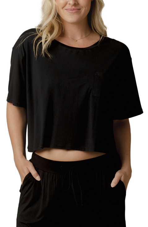 Aria Casual Cropped Short Sleeve Top