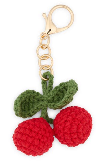 Leith Crochet Cherry Bag Charm In Red