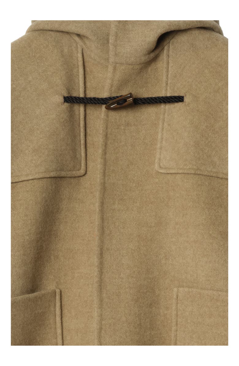 Burberry Wool Duffle Cape, Alternate, color, Military Green