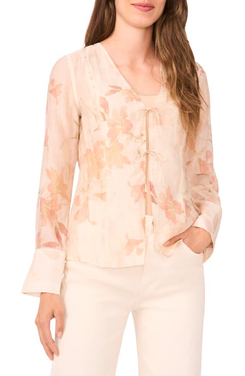 Floral Tie Front Shirt