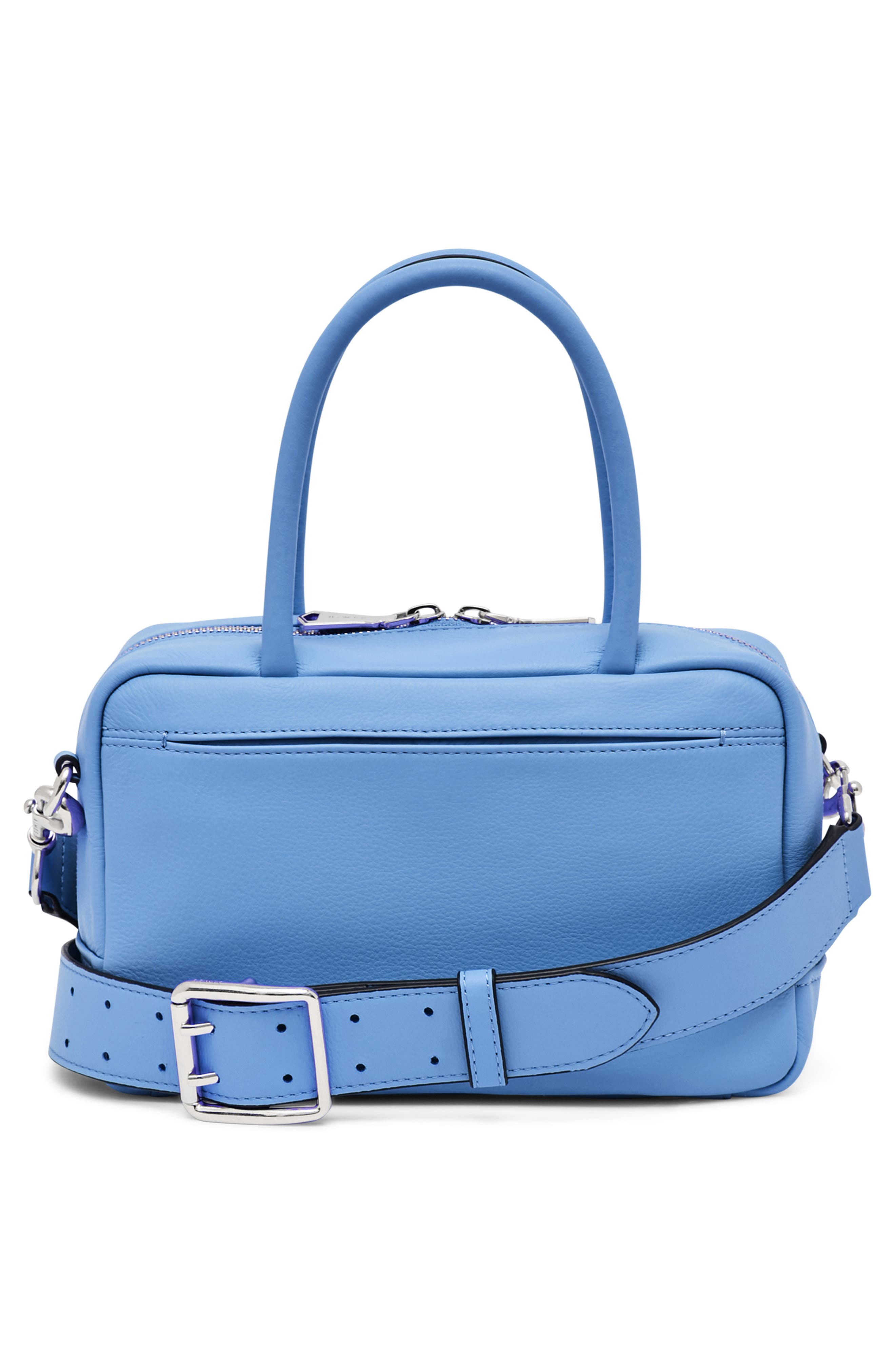 Medium Ritual Leather Satchel, Alternate, color, PURE BLUE