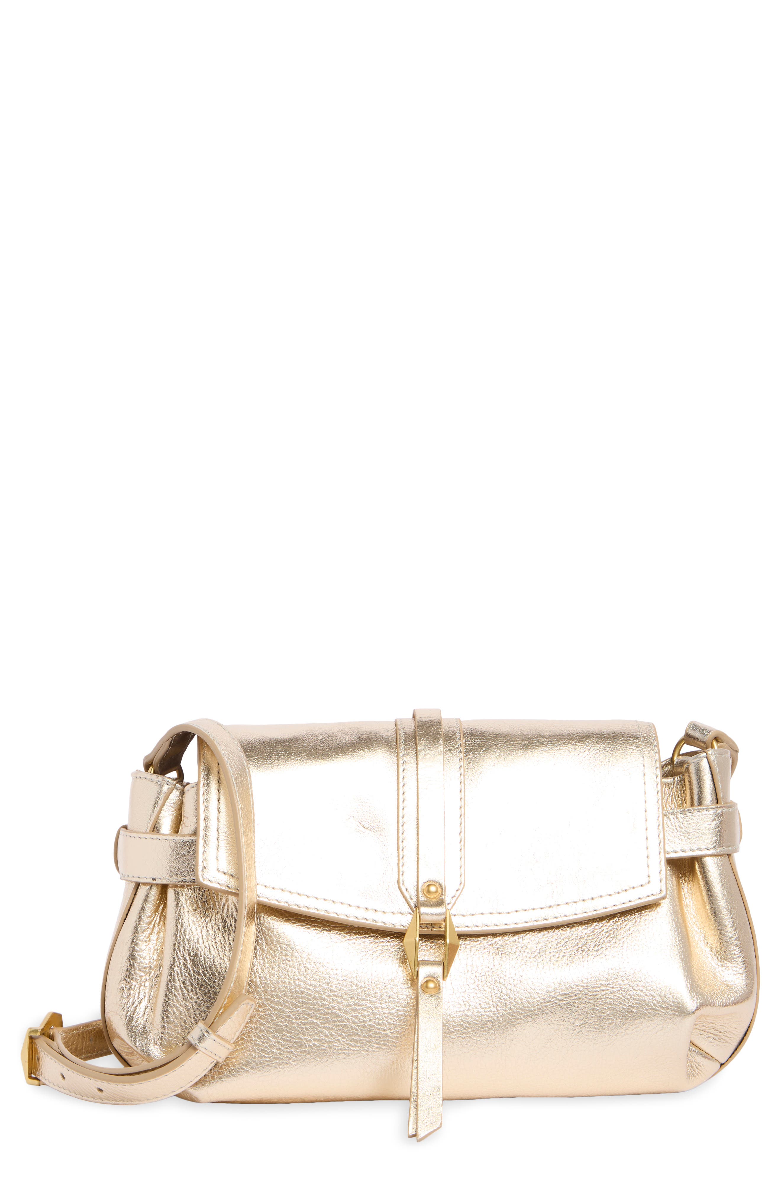 Nelly Metallic Leather Crossbody Bag