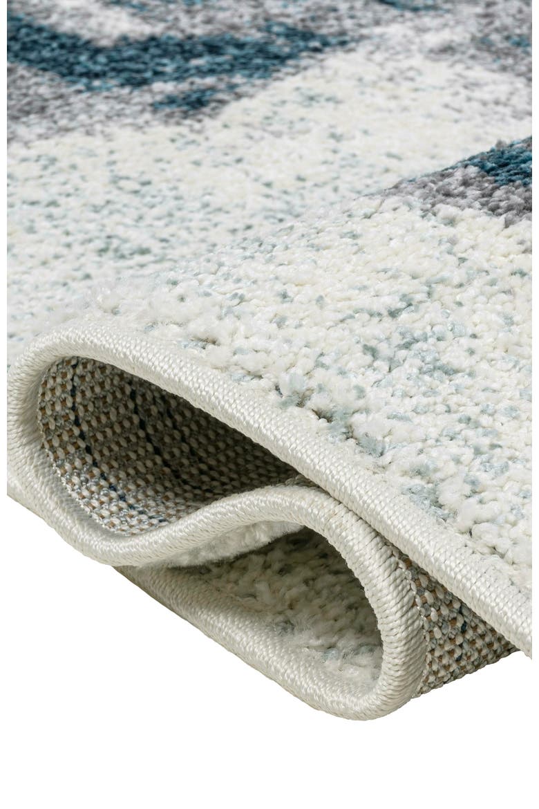 Zoe Contemporary Bohemian Abstract Marble Area Rug, Alternate, color, Blue/White