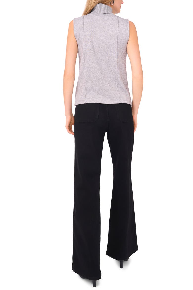 Rib Turtleneck Sleeveless Sweater, Alternate, color, LIGHT HEATHER GREY