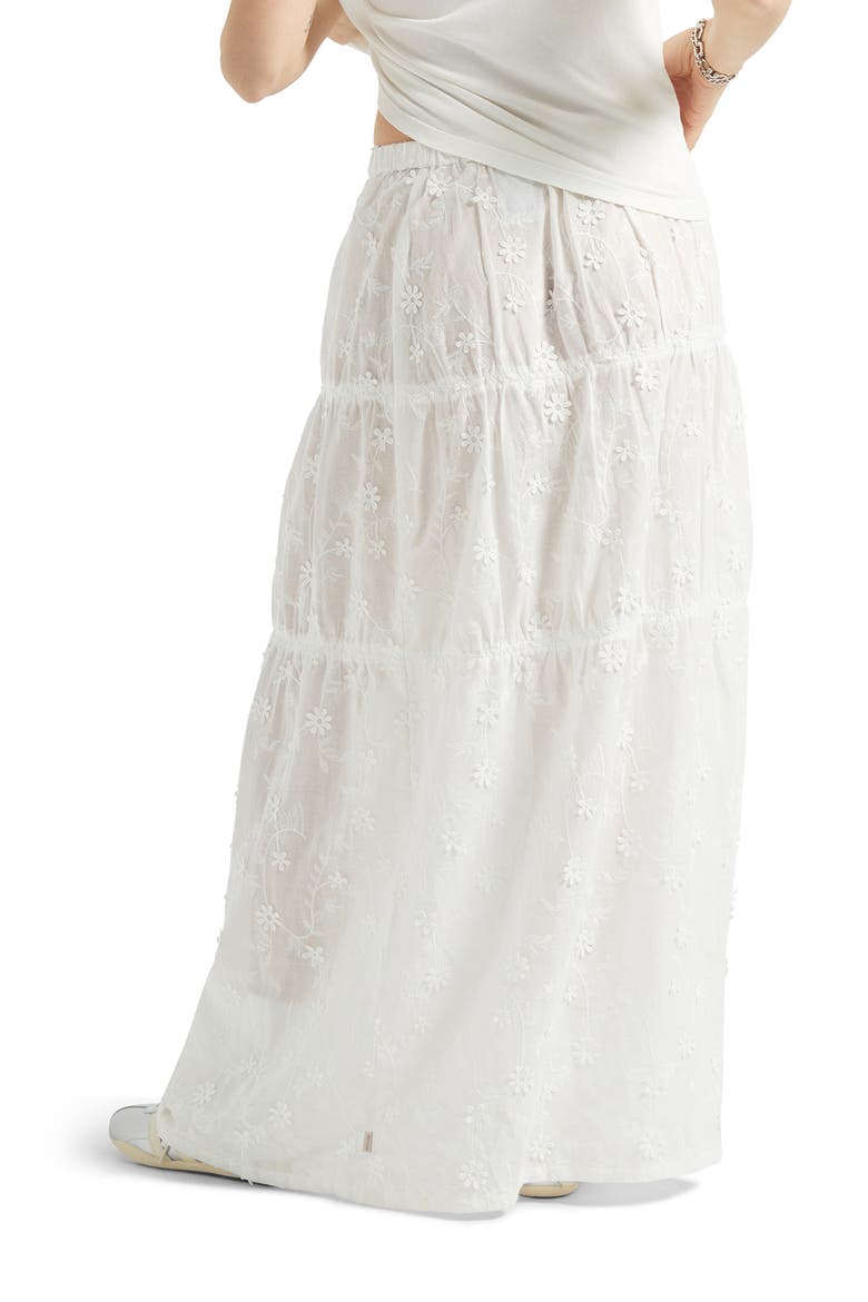 The Abigail Tiered Cotton Maxi Skirt, Alternate, color, OFF WHITE FLORAL