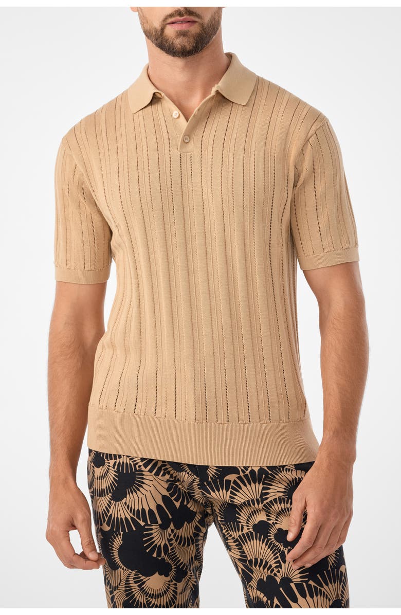 MR TURK Kensington Short Sleeve Knit Polo, Main, color, Camel