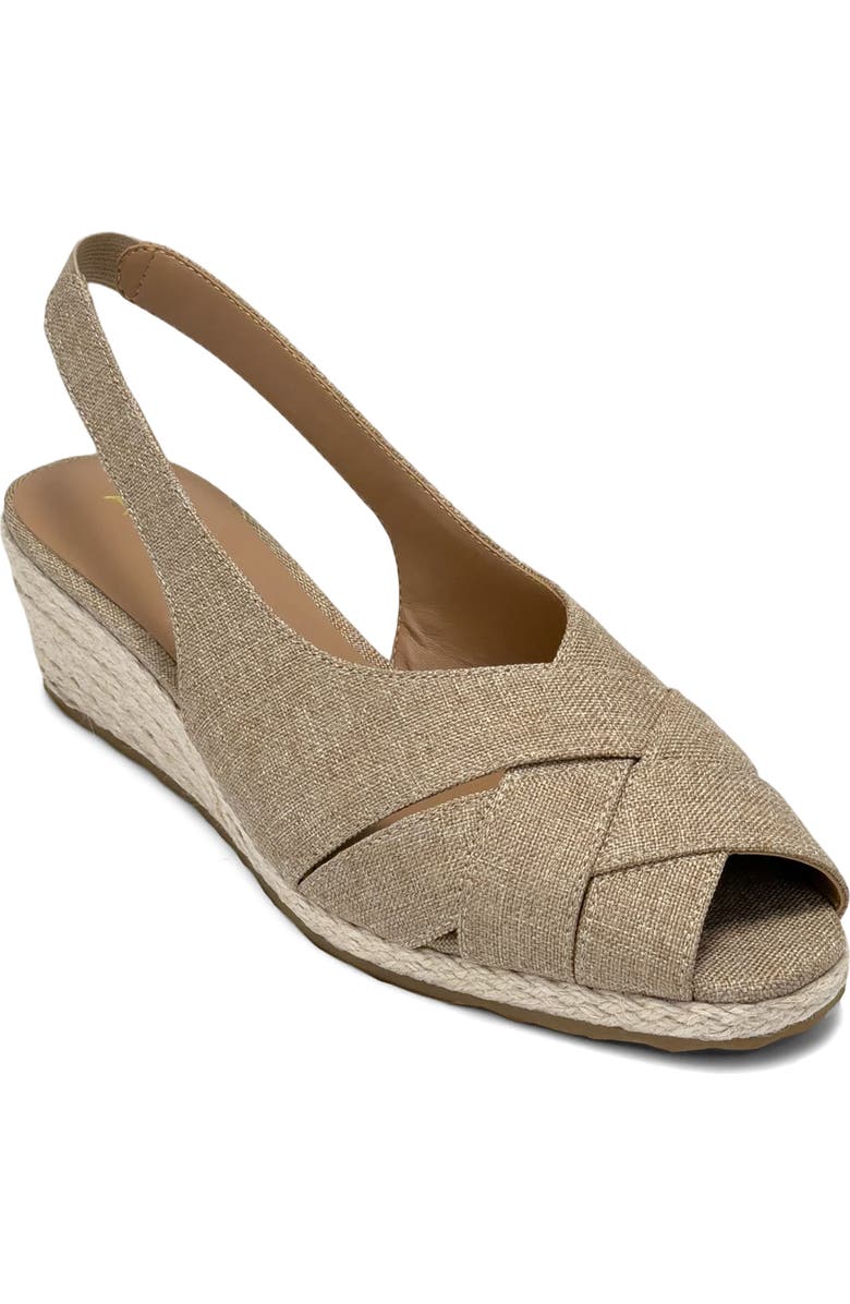 Aerosoles Roberta Linen Slingback Espadrille Wedge Sandal, Main, color, Dark Linen Linen