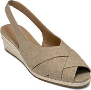 Aerosoles Roberta Linen Slingback Espadrille Wedge Sandal