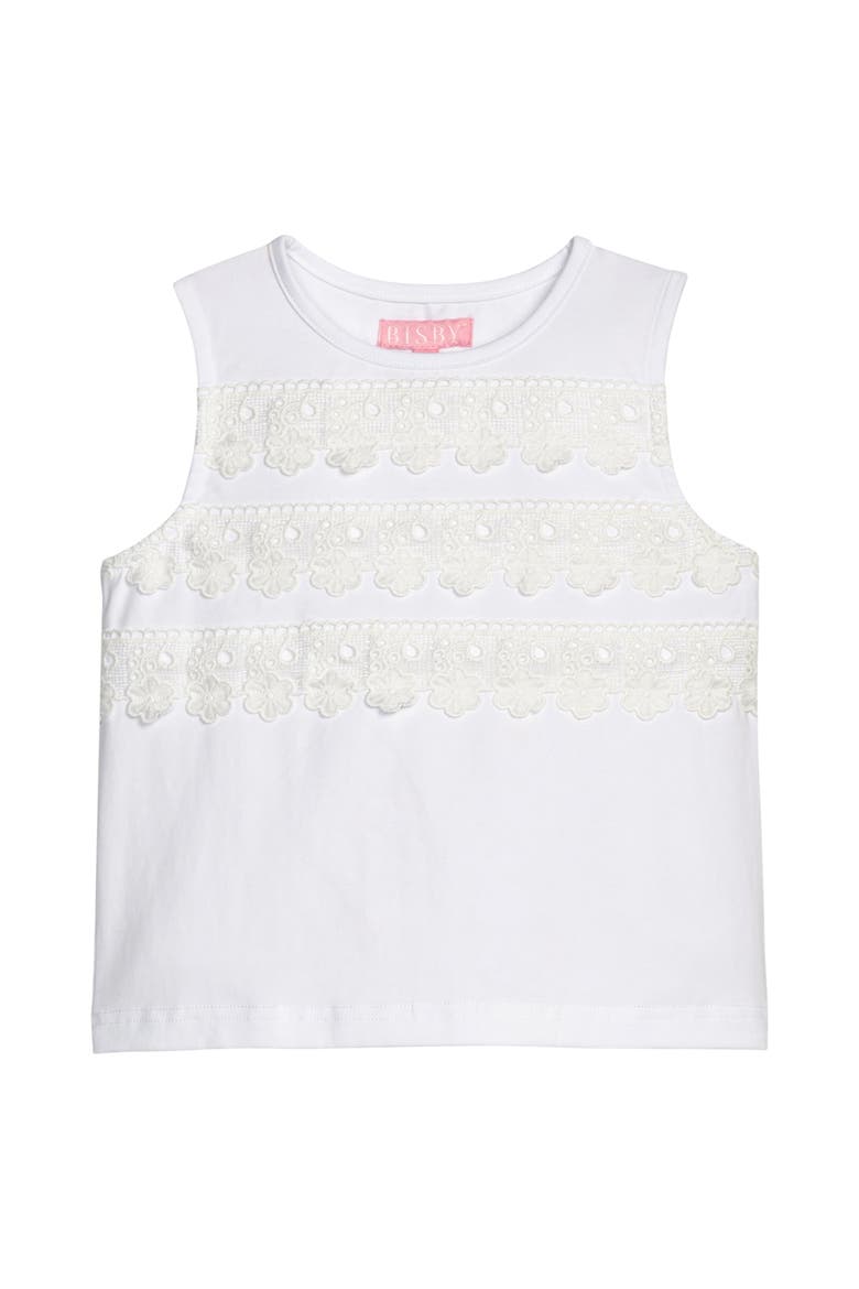 Kids' Eyelet Stripe Tank, Main, color, White Eyelet Stripe
