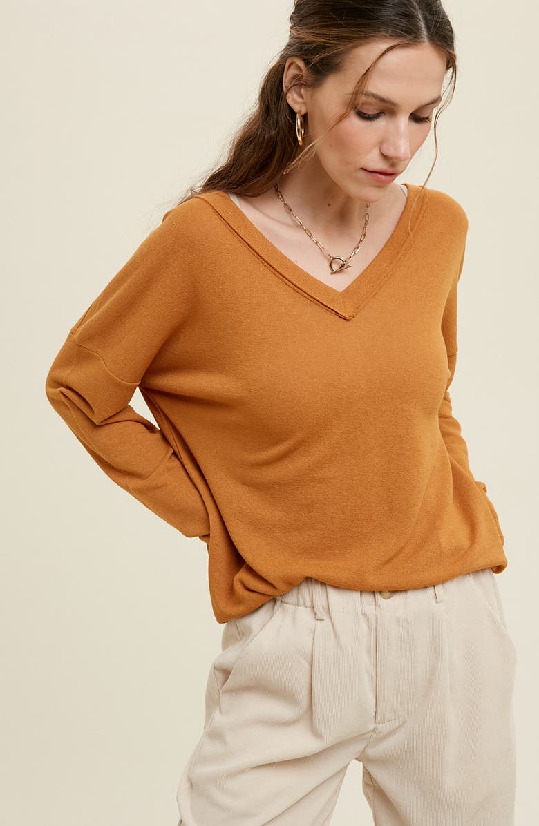 WISHLIST Hacci Knit Top, Alternate, color, Amber