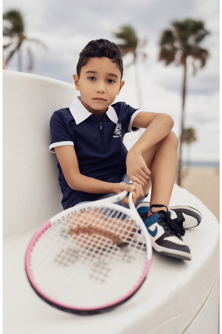 Kids' Tennis Club Short Sleep Polo, Alternate, color, NAVY