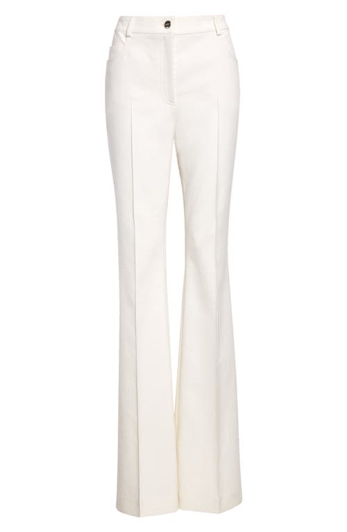 Akris High-rise Bootcut Cotton-silk Pants In White