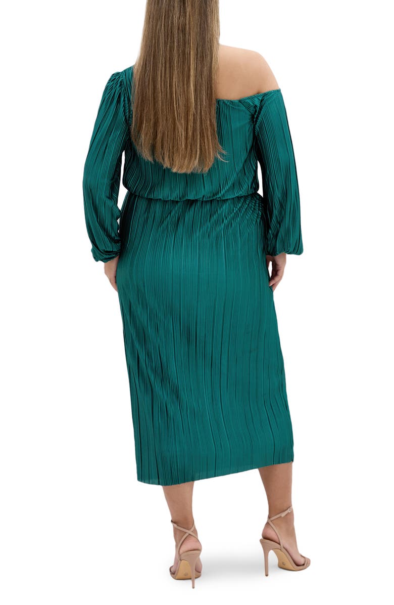 City Chic Jay Long Sleeve Midi Dress, Alternate, color, Jade
