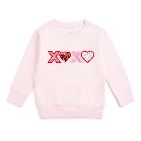 Love Sequin Patch Valentine's Day Sweatshirt (Baby, Toddler, Little Kid & Big Kid)