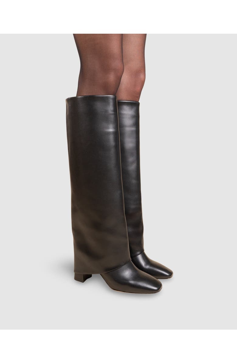 MI/MAI Nolan High Leather Turn Up Boot, Alternate, color, Black