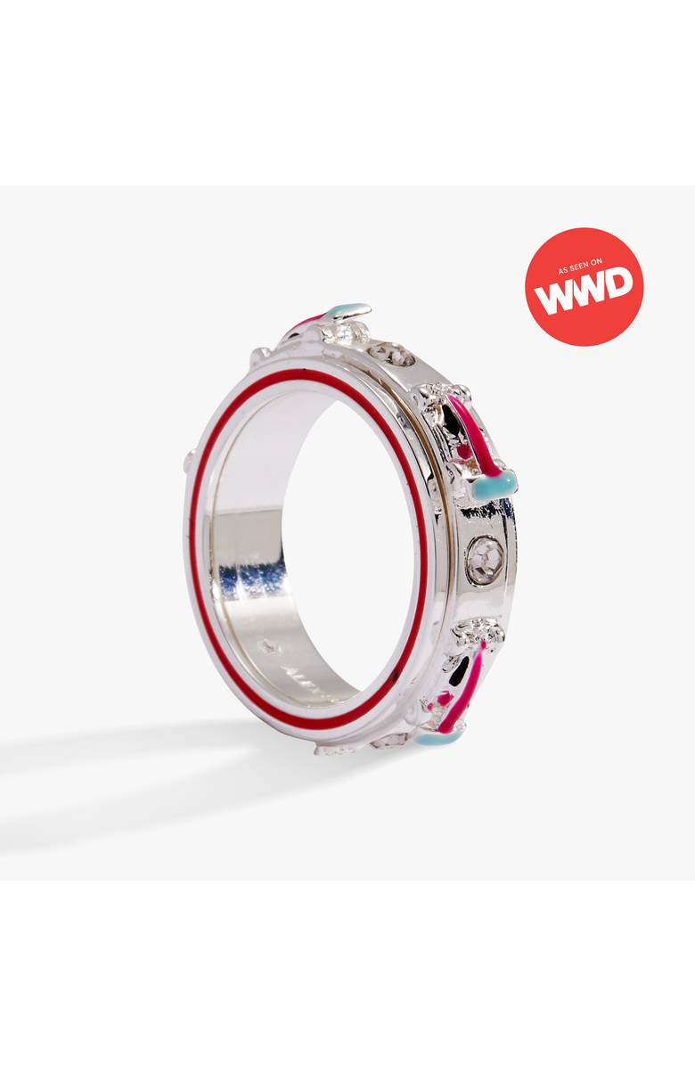 Alex and Ani Hot Wheels Racecar Fidget Ring, Main, color, Silver