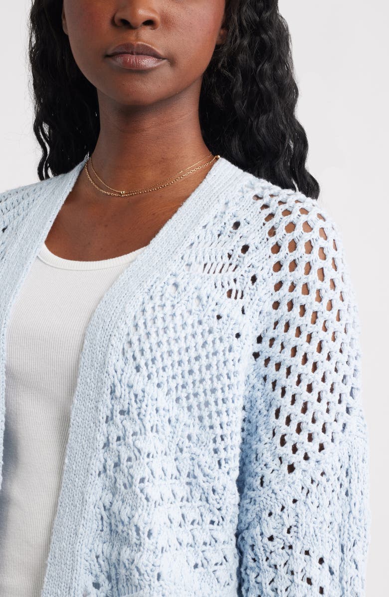 Treasure & Bond Openwork Slouchy Cotton Cardigan, Alternate, color,
