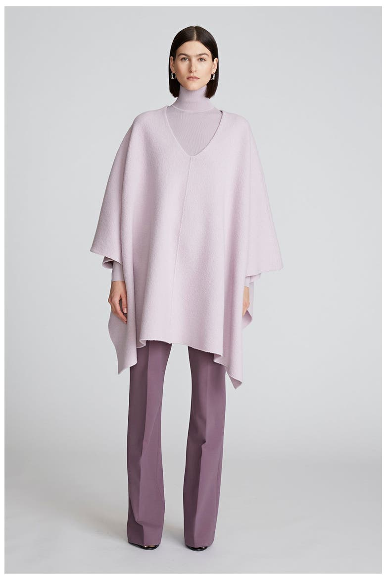 Bridget Poncho In Boiled Wool, Main, color, Light Plum