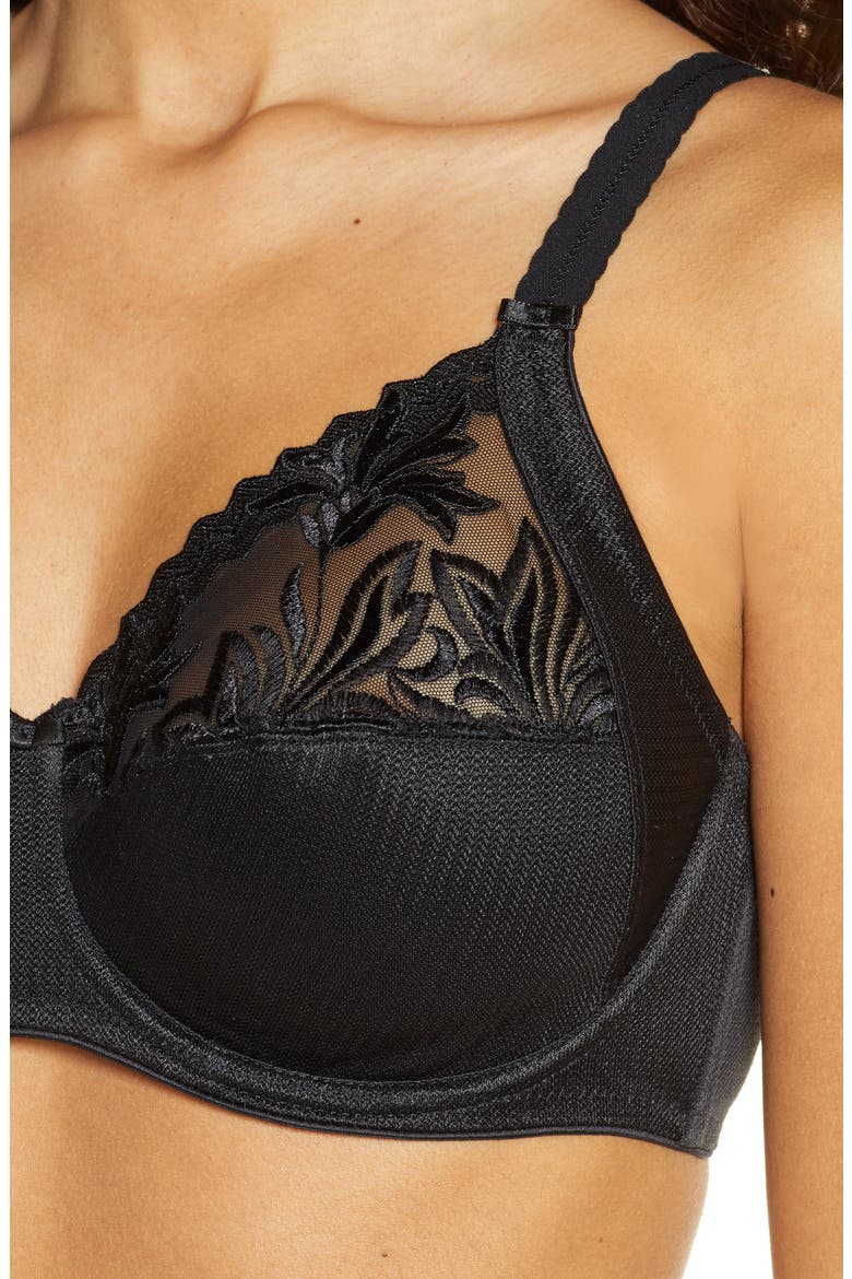 Amazone Full Support Underwire Bra, Alternate, color, BLACK