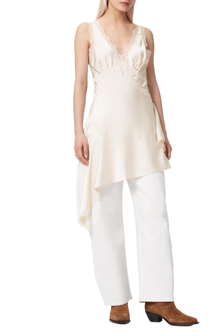 Ilka Asymmetric Minidress, Alternate, color, ECRU WHITE