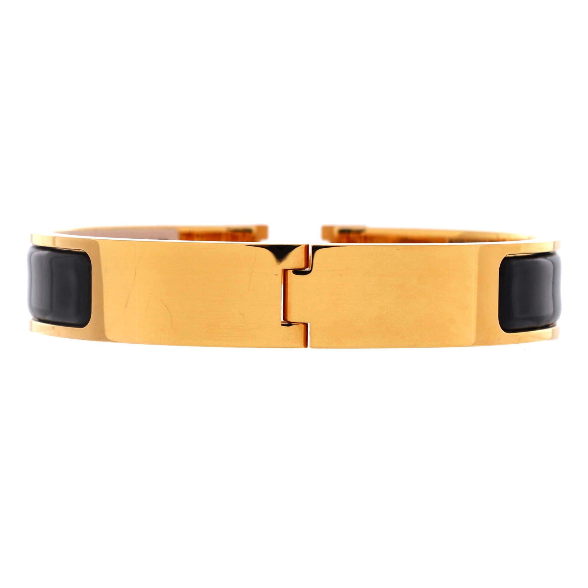 Clic H Bracelet Enamel Narrow, Alternate, color, Black